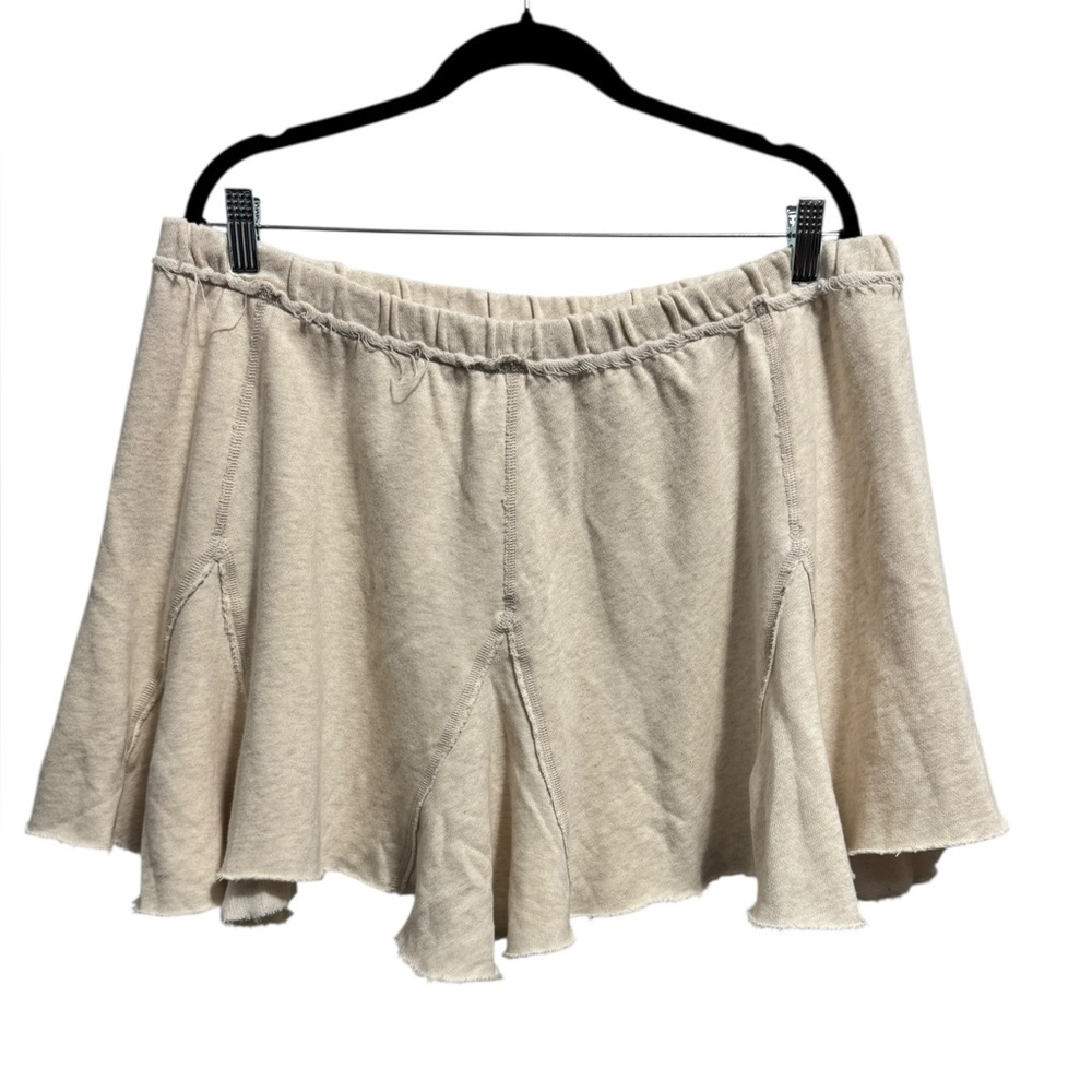 Aerie Fleece Godet Mini Skirt Ivory - Picture 2 of 11